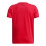 Chłopięcy t-shirt z nadrukiem Under Armour UA B Hoops Next SS - czerwony